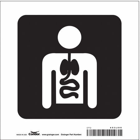 CONDOR USA INC 453J95 HOSPITAL SIGN 8 H X 8 W 0.004 THICK