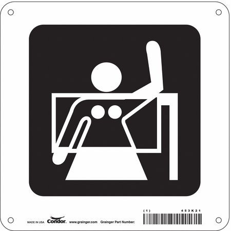 CONDOR USA INC 453K21 HOSPITAL SIGN 8 H X 8 W 0.032 THICK