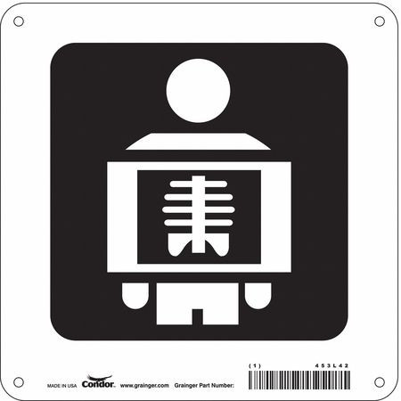 CONDOR USA INC 453L42 HOSPITAL SIGN 8 H X 8 W 0.055 THICK