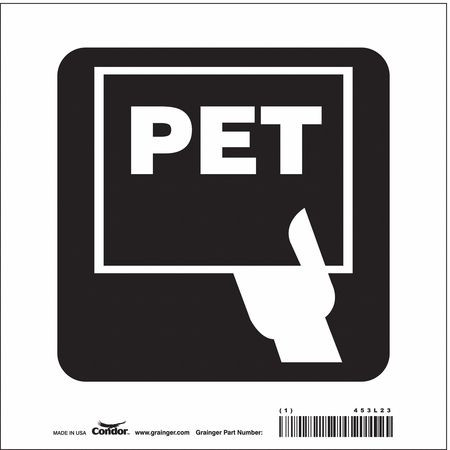 CONDOR USA INC 453L23 HOSPITAL SIGN 8 H X 8 W 0.004 THICK