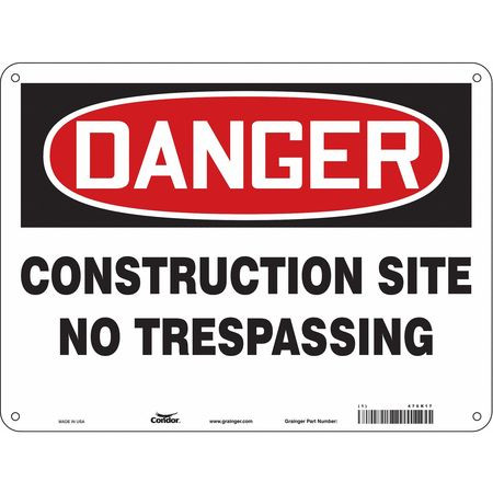 CONDOR USA INC 476K17 SAFETY SIGN 24 WX18 H 0.055 THICKNESS