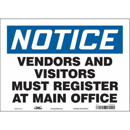 CONDOR USA INC 472D30 SAFETY SIGN,10 IN X 14 IN,VINYL