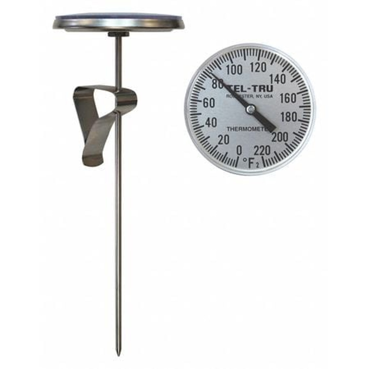 TEL-TRU INC. LT330R-1255 ANALOG DIAL THERMOMETER STEM 12 L