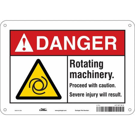 CONDOR USA INC 478T03 SAFETY SIGN 10 W 7 H 0.055 THICKNESS