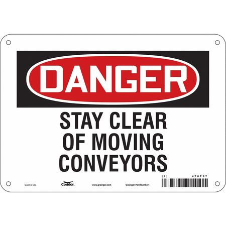 CONDOR USA INC 478T37 SAFETY SIGN 10 W 7 H 0.055 THICKNESS