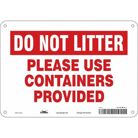 CONDOR USA INC 468W51 SAFETY SIGN 10 7 0.032 THICKNESS