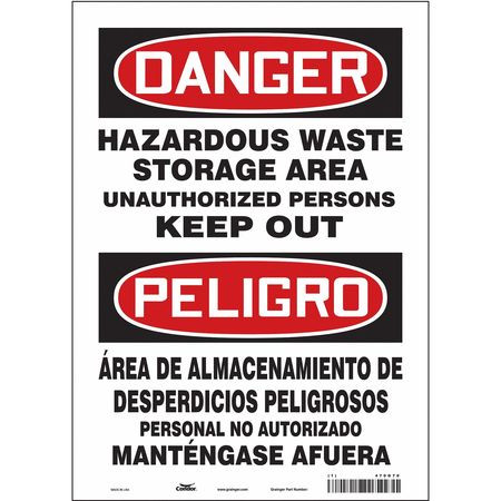 CONDOR USA INC 470G70 SAFETY SIGN,14 IN X 10 IN,VINYL