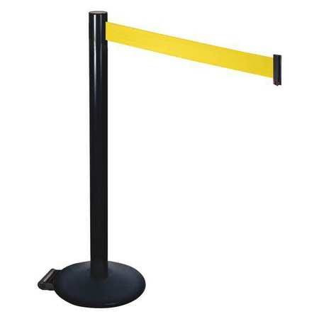 RETRACTA-BELT 335BA-YW BARRIER POST BLACK YELLOW BELT W/WHEELS
