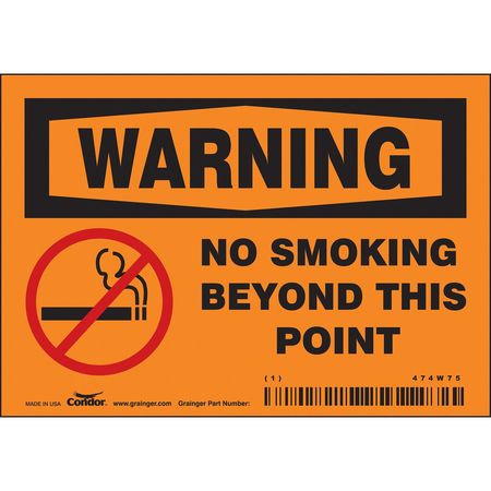 CONDOR USA INC 474W75 SAFETY SIGN 5 W 3-1/2 H 0.004 THICK