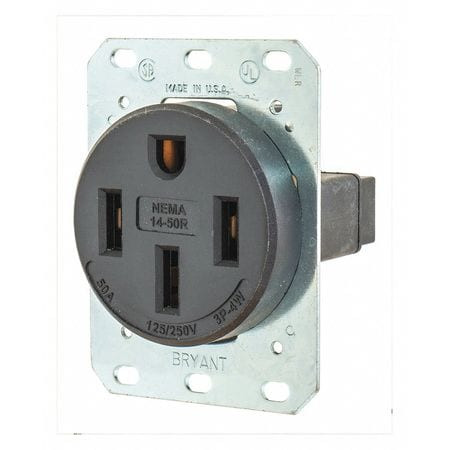 BRYANT 9450FR RECEPTACLE BLACK 50A 3.0 HP 3 POLES