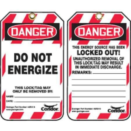 CONDOR USA INC 48RU19 LOCKOUT TAG 3-1/4 IN.WX5-3/4IN.H PK10