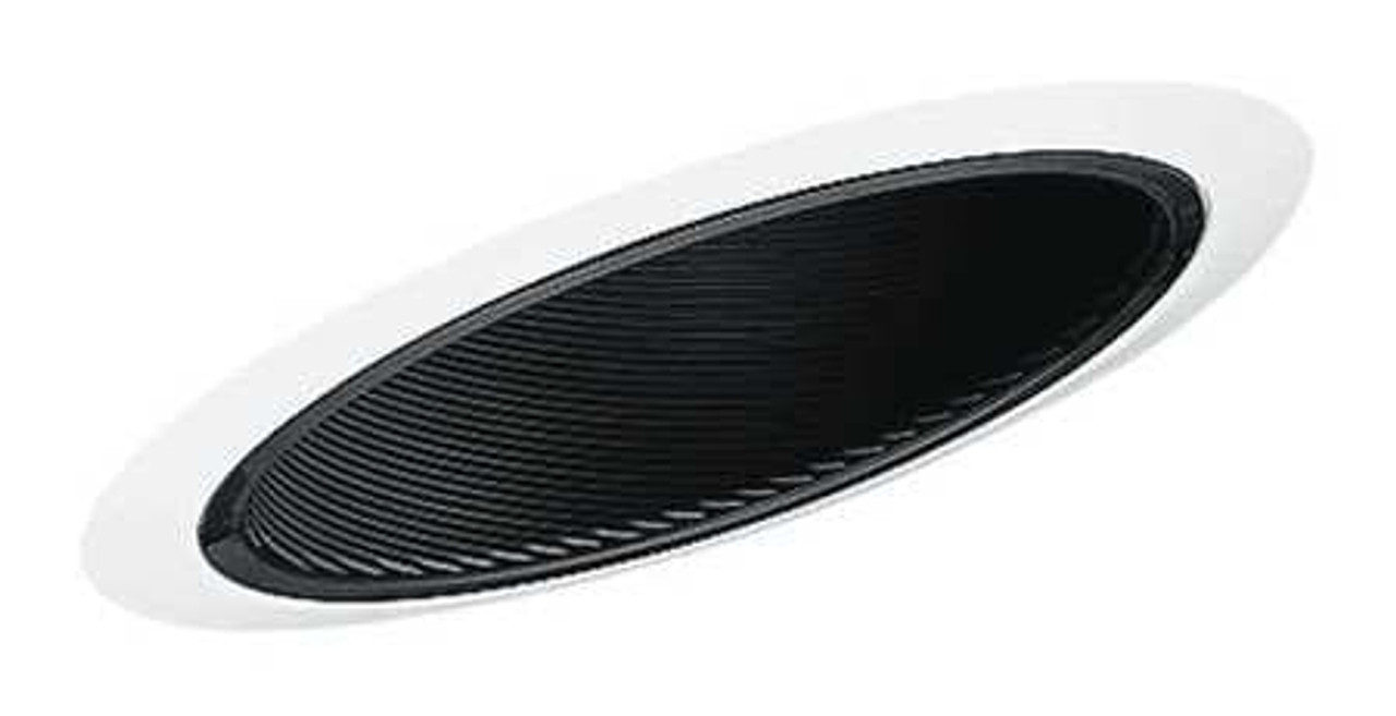 JUNO LIGHTING GROUP 604 BWH SLOPED RECESSED TRIM 6IN BLACK BAFFLE