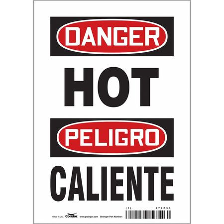 CONDOR USA INC 474Z33 DANGER SIGN 7 W X 10 H 0.004 THICK