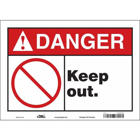 CONDOR USA INC 479F44 SAFETY SIGN 14 W 10 H 0.004 THICKNESS