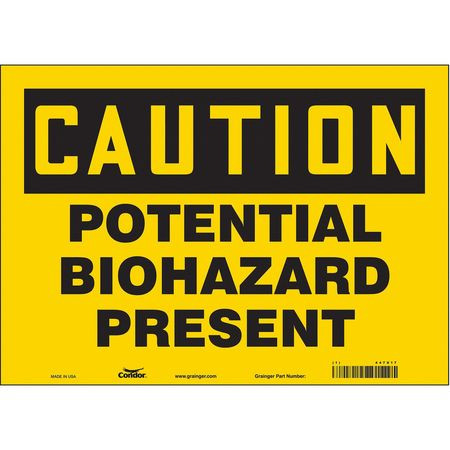 CONDOR USA INC 447X17 BIOHAZARD SIGN 14 W 10 H 0.004 THICK