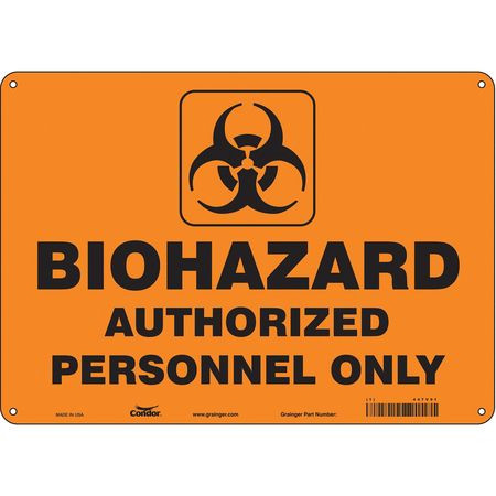 CONDOR USA INC 447V91 BIOHAZARD SIGN 14 W 10 H 0.055 THICK