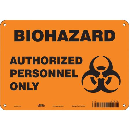CONDOR USA INC 447V72 BIOHAZARD SIGN 10 W 7 H 0.055 THICK