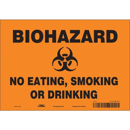 CONDOR USA INC 447W33 BIOHAZARD SIGN 10 W 7 H 0.004 THICK