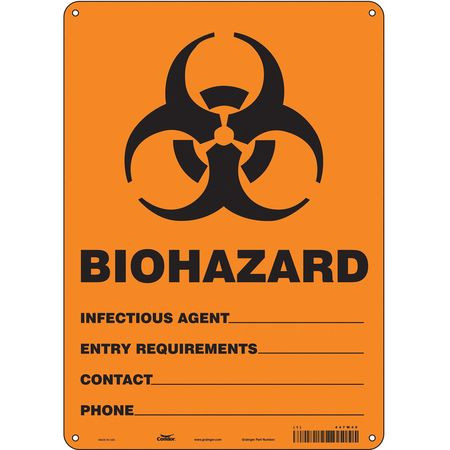 CONDOR USA INC 447W49 BIOHAZARD SIGN 10 W 14 H 0.032 THICK
