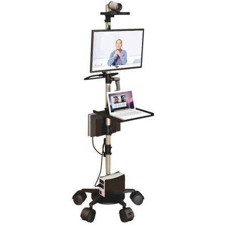 AFC INDUSTRIES, INC. MPC_200_84_LP_1F_2C_00_HS0_01 LAPTOP AND MONITOR CART,84" H X 31" W