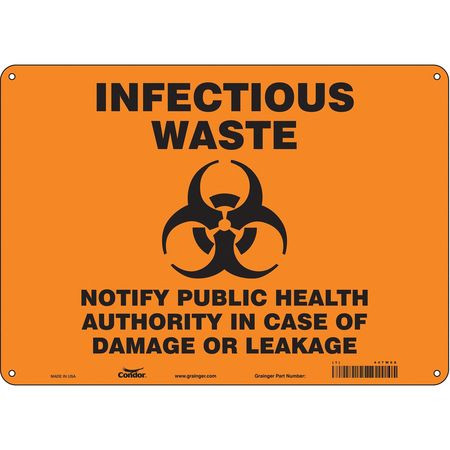 CONDOR USA INC 447W68 BIOHAZARD SIGN 14 W 10 H 0.032 THICK
