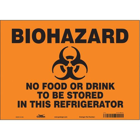 CONDOR USA INC 447W06 BIOHAZARD SIGN 14 W 10 H 0.004 THICK