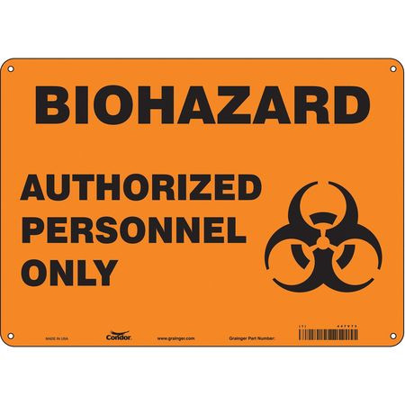 CONDOR USA INC 447V73 BIOHAZARD SIGN 14 W 10 H 0.055 THICK