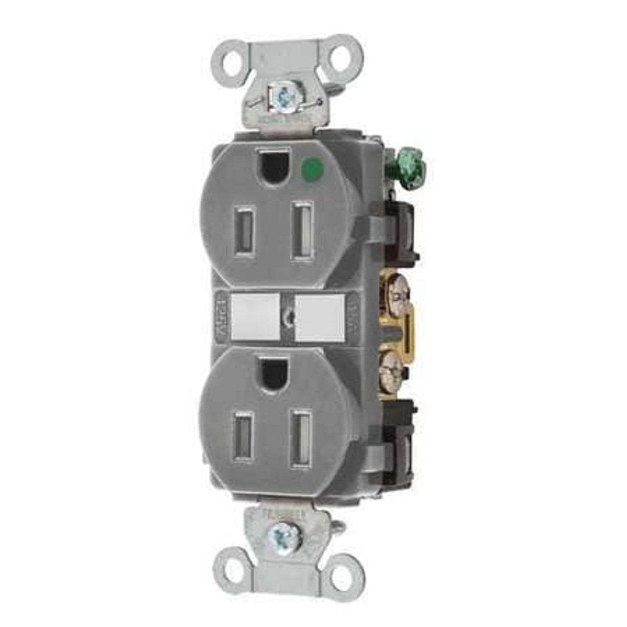 BRYANT 8200HBGRYTR RECEPTACLE GRAY 15A 125VAC DUPLEX OUTLET
