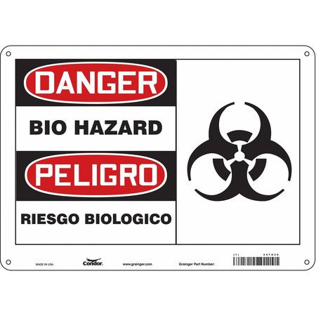 CONDOR USA INC 447X39 BIOHAZARD SIGN 14 W 10 H 0.055 THICK