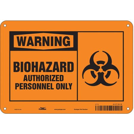 CONDOR USA INC 447X46 BIOHAZARD SIGN 10 W 7 H 0.055 THICK