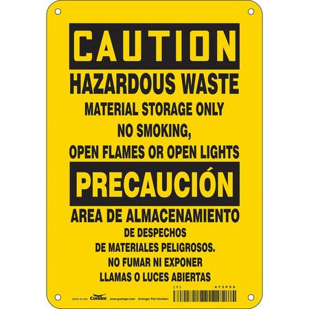 CONDOR USA INC 473P50 SAFETY SIGN,10 IN X 7 IN,POLYETHYLENE