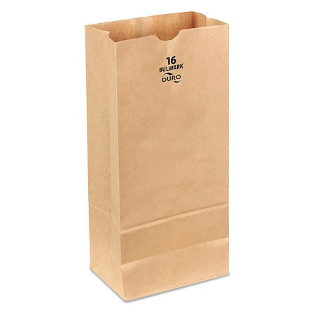 DURO BAG MFG CO 71016 GROCERY BAG BRN 16 L 7-3/4 W PK400