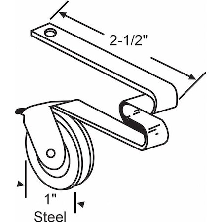 GRAINGER GLOBAL SOURCING 10-371 ROLLER ASSEMBLY,2-23/32" L X 23/64" W