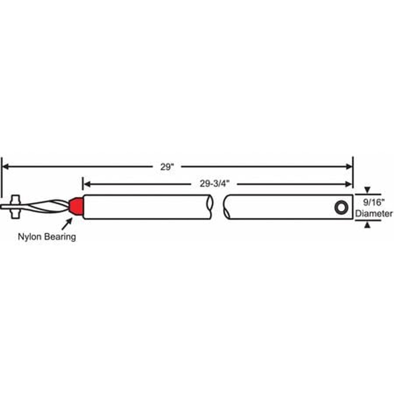 GRAINGER GLOBAL SOURCING 70-N29SR TUBE BALANCE NON-TILT WINDOW 29-3/4 L