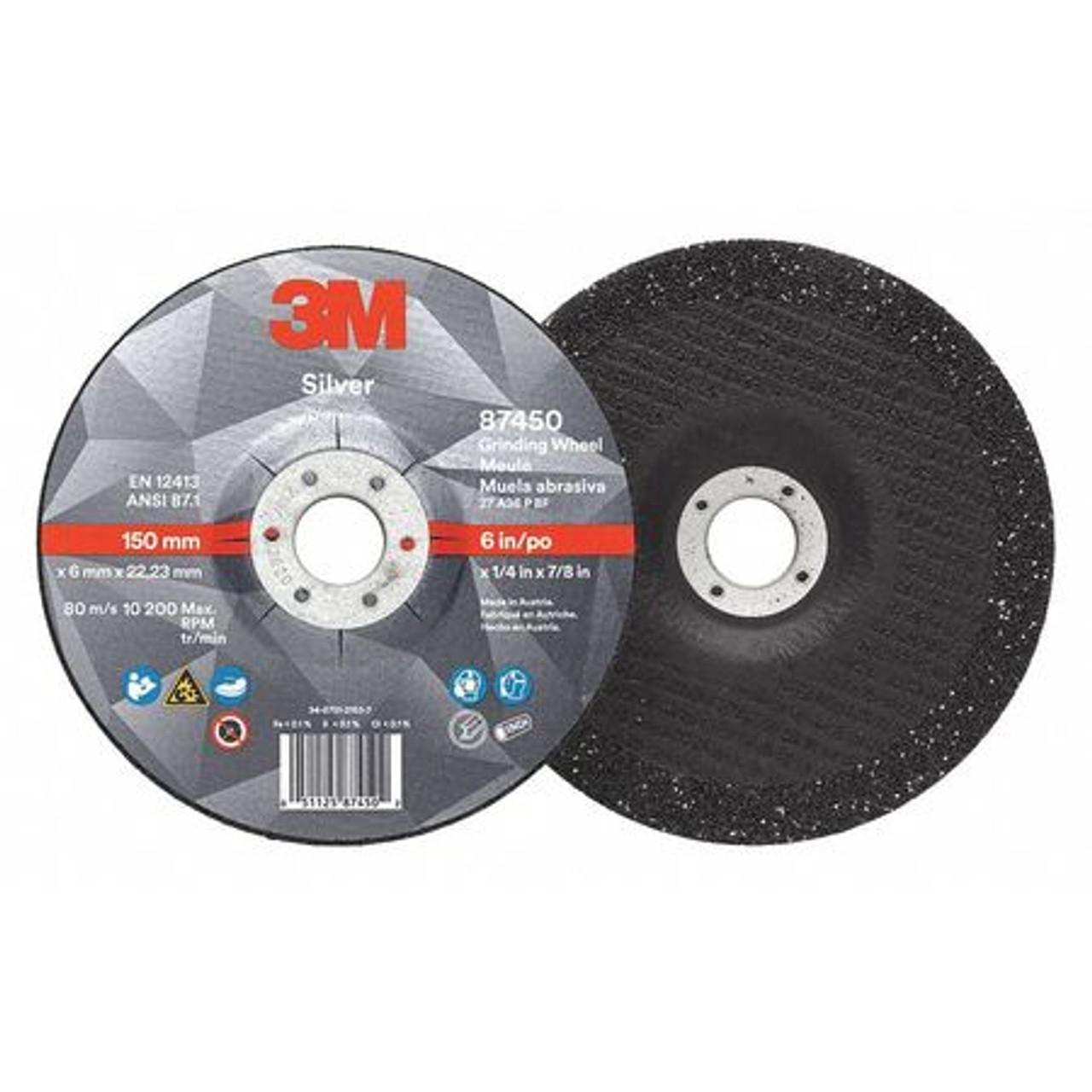 3M 87450 DEPRESSED CENTER WHEELS TYPE 27 6 DIA.