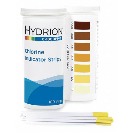 MICRO ESSENTIAL CH-1000 TEST STRIPS DETECTS FREE CHLORINE 1/4 W