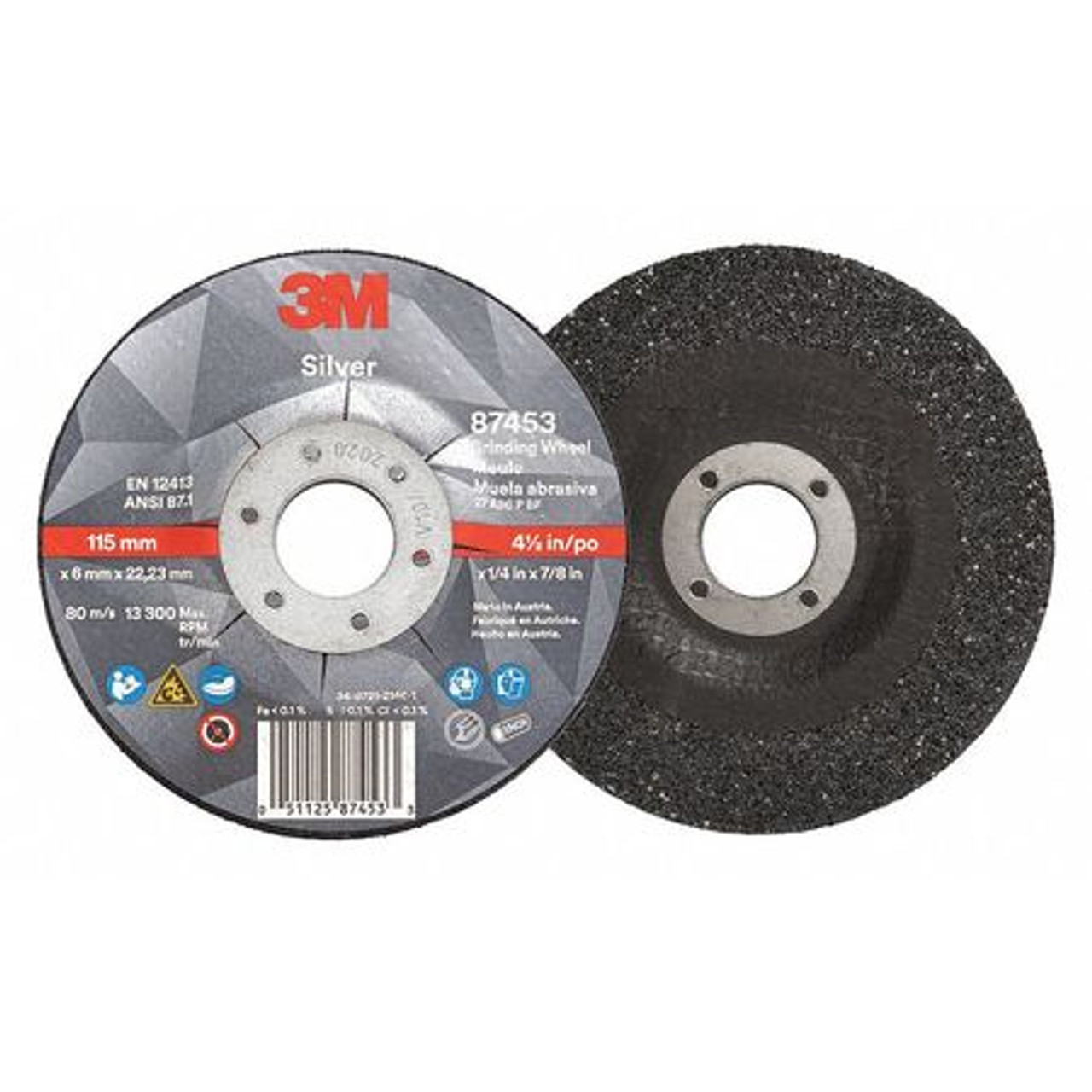 3M 87453 DEPRESSED CENTER WHEELS 4-1/2 DIA.