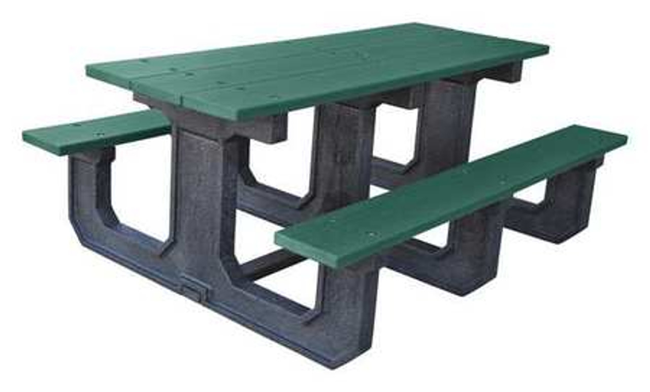 ULTRASITE 24-GRN6 PICNIC TABLE GREEN 72 IN W RECTANGULAR
