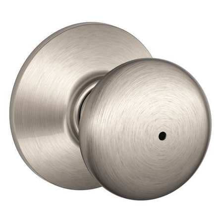SCHLAGE F40 ORB 619 PRIVACY LOCK, ORBIT KNOB, SATIN NICKEL