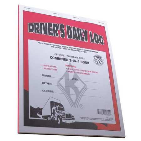 JJ KELLER 8550 DRIVERS DAILY LOGBOOK 2 IN 1 WITH CARBON