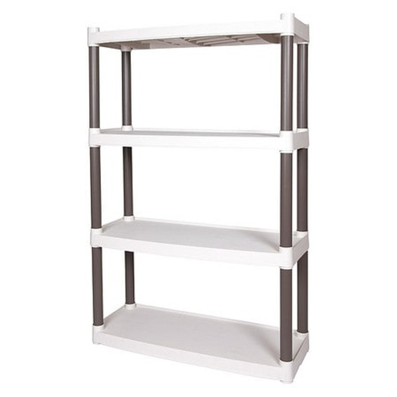 PLANO MOLDING PLA40510 4-SHELF SHELVING UNIT, TAUPE PLASTIC, 32