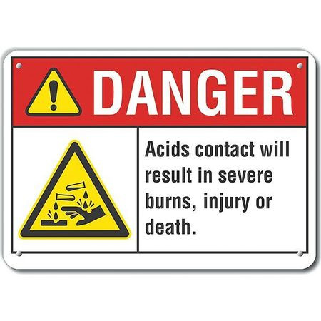 LYLE LCU4-0007-NP_14X10 PLASTIC ACID DANGER SIGN,10X14IN,PLASTIC