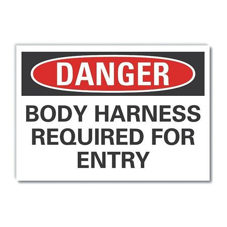 LYLE LCU4-0516-RD_14X10 REFL DECAL DANGER BODY HARNESS 14 X10 