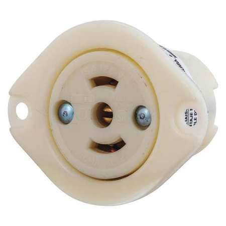 BRYANT 7596ER LOCKING FLANGED RECEPTACLE BLACK/WHITE