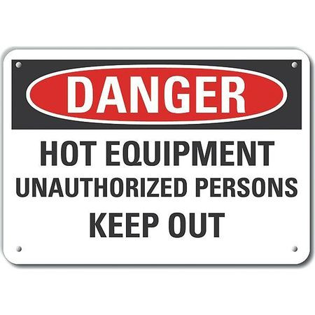 LYLE LCU4-0606-NP_10X7 DECAL PLASTIC DANGER HOT EQUIPMENT 10X7 