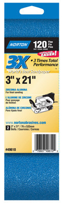 NORTON 07660702225 2PK 3X21 120G SAND BELT