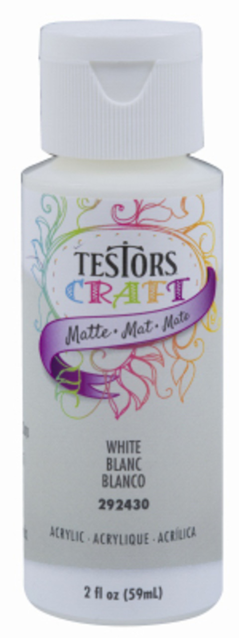 TESTOR CORPORATION 292430A ACRYLIC CRAFT PAINT, MATTE WHITE, 2-OZ. TESTOR CORPORATION 292430A ACRYLIC CRAFT PAINT, MATTE WHITE, 2-OZ.
