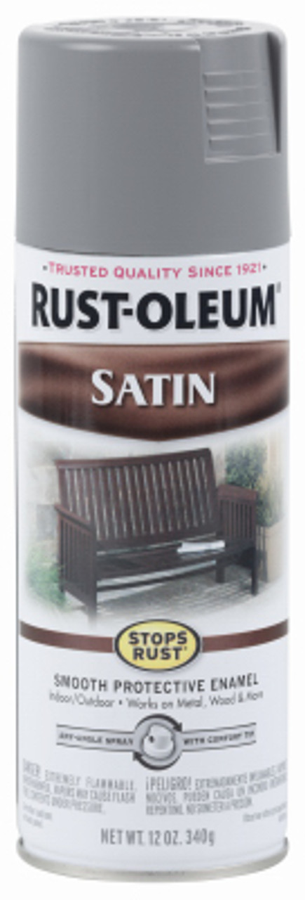 RUST-OLEUM 312819 STOPS RUST SATIN SPRAY PAINT, COASTAL GR