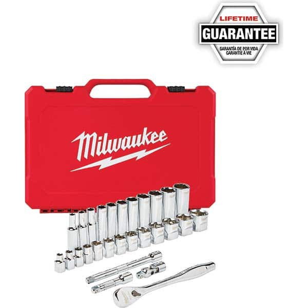 MILWAUKEE ELECTRIC TOOLS 48-22-9408 3/8" DRIVE 28PC RATCHET & SOCKET SET- SA