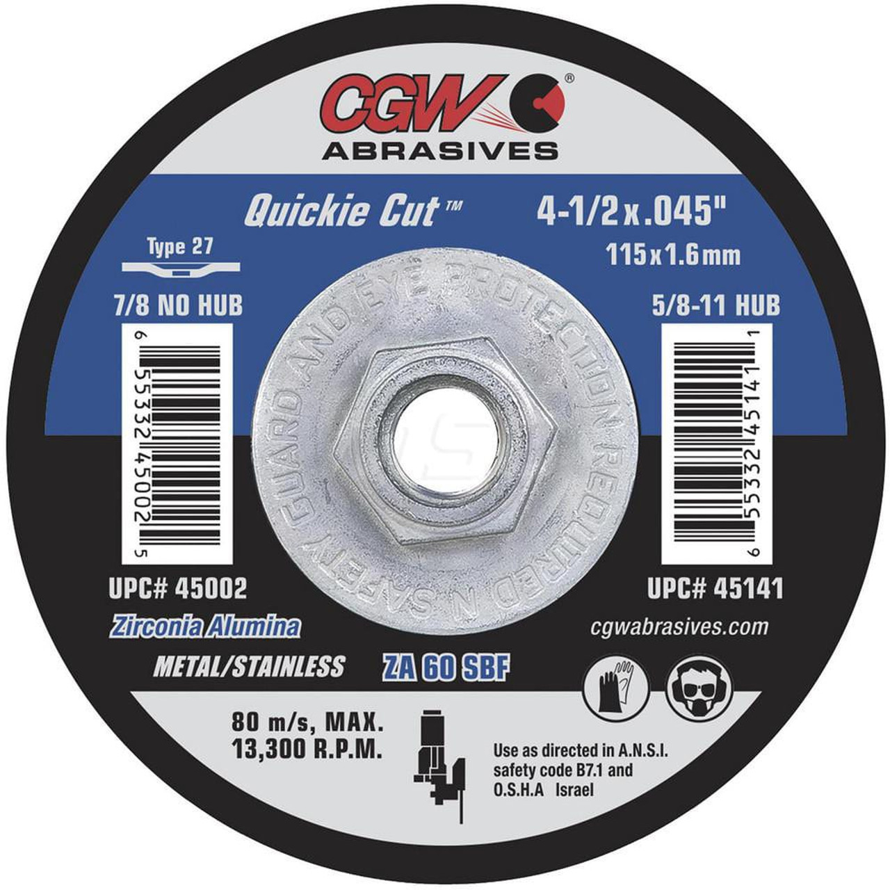 CGW ABRASIVES 45141 CGW - CAMEL GRINDING WHEELS TYPE 27, QUI